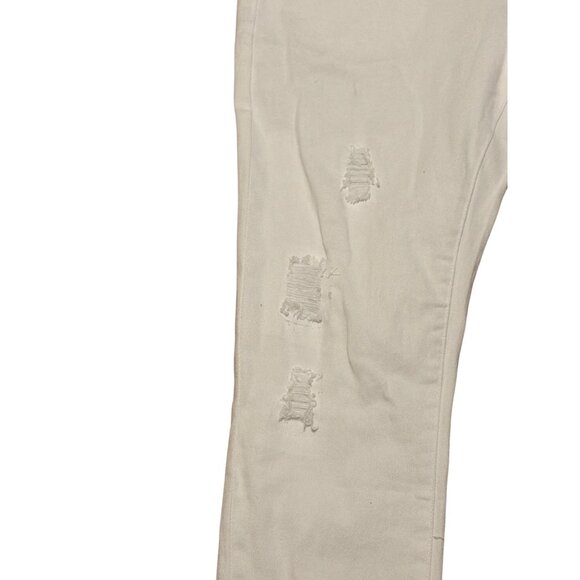 Fire Rain Denim White Distressed Slim Fit Jeans Holes F&R Size 36 x 32 NWT - Picture 2 of 6